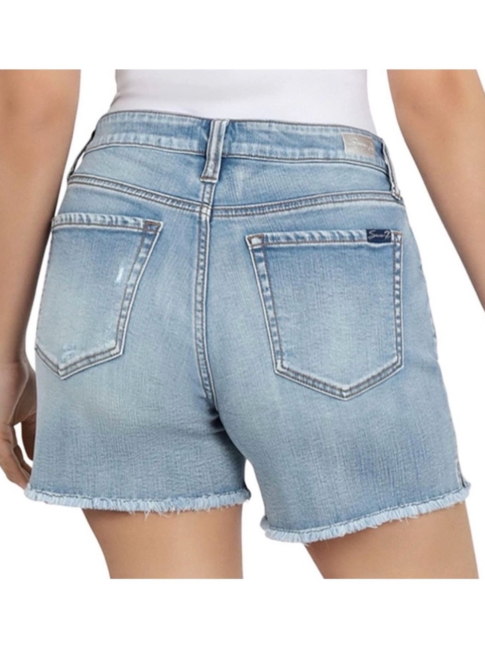 7 SEVEN FOR ALL MANKIND | 8 | Weekend Short Blue Denim The Straight Cutoff Denim